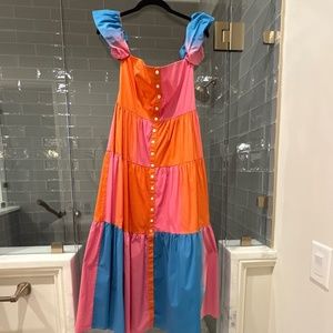 Staud Elio Puff-Sleeve Prairie Dress